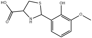 2-(2-hydroxy-3-methoxyphenyl)-1,3-thiazolidine-4-carboxylic acid Struktur