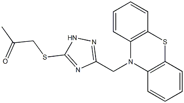 1-{[3-(10H-phenothiazin-10-ylmethyl)-1H-1,2,4-triazol-5-yl]sulfanyl}acetone 结构式