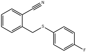 2-{[(4-fluorophenyl)sulfanyl]methyl}benzonitrile Structure