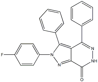 2-(4-fluorophenyl)-3,4-diphenyl-2,6-dihydro-7H-pyrazolo[3,4-d]pyridazin-7-one,791825-03-1,结构式