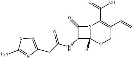 (6R-trans)-7-[[(2-AMino-4-thiazolyl)acetyl]aMino]-3-ethenyl-8-oxo-5-thia-1-azabicyclo[4.2.0]oct-2-ene-2-carboxylic Acid Structure