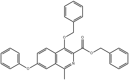 BENZYL 4-(BENZYLOXY)-1-METHYL-7-PHENOXYISOQUINOLINE-3-CARBOXYLATE, 808118-41-4, 结构式