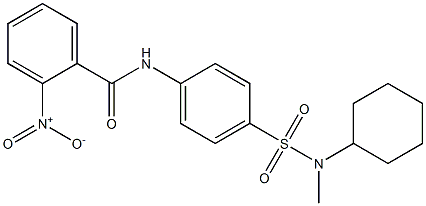 N-(4-{[cyclohexyl(methyl)amino]sulfonyl}phenyl)-2-nitrobenzamide 结构式