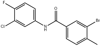 3-bromo-N-(3-chloro-4-fluorophenyl)-4-methylbenzamide,817567-82-1,结构式