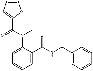 N-{2-[(benzylamino)carbonyl]phenyl}-N-methyl-2-furamide 化学構造式