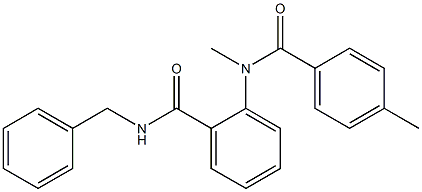 N-benzyl-2-[methyl(4-methylbenzoyl)amino]benzamide,821001-07-4,结构式