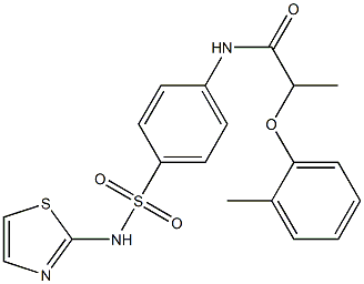 2-(2-methylphenoxy)-N-{4-[(1,3-thiazol-2-ylamino)sulfonyl]phenyl}propanamide Struktur