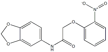 N-(1,3-benzodioxol-5-yl)-2-(2-nitrophenoxy)acetamide 化学構造式