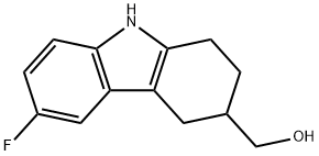 (6-Fluoro-2,3,4,9-tetrahydro-1H-carbazol-3-yl)-methanol 化学構造式