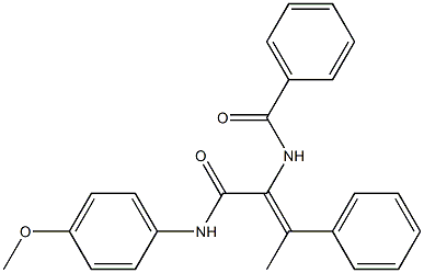 N-{1-[(4-methoxyanilino)carbonyl]-2-phenyl-1-propenyl}benzamide Structure