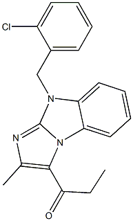 1-[9-(2-chlorobenzyl)-2-methyl-9H-imidazo[1,2-a]benzimidazol-3-yl]-1-propanone,845288-04-2,结构式