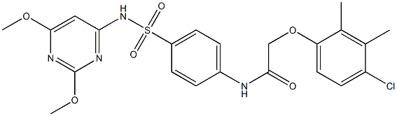 2-(4-chloro-2,3-dimethylphenoxy)-N-(4-{[(2,6-dimethoxy-4-pyrimidinyl)amino]sulfonyl}phenyl)acetamide|