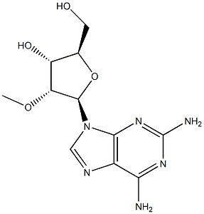 2,6-Diamino-9-(2'-O-methyl-b-D-ribofuranosyl)purine Struktur