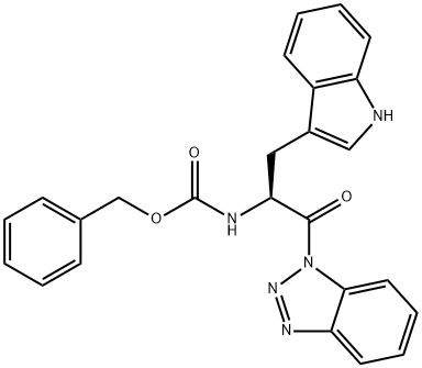 (S)-Benzyl (1-(1H-benzo[d][1,2,3]triazol-1-yl)-3-(1H-indol-3-yl)-1-oxopropan-2-yl)carbamate Struktur