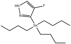 4-fluoro-5-(tributylstannyl)-1H-pyrazole Struktur