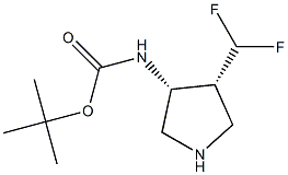 ((3R,4R)-4-(二氟甲基)吡咯烷-3-基)氨基甲酸叔丁酯,862107-96-8,结构式