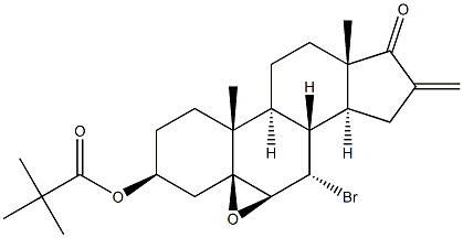 7 alpha-Bromo-5,6 beta-epoxy-15 beta,16 beta-methylene-3 beta-pivaloyloxy-5 beta-androstan-17-one Struktur