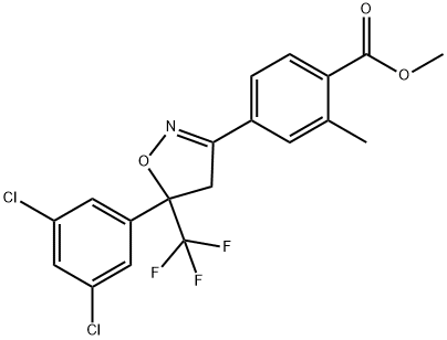 4-[5-(3,5-dichloro-phenyl)-5-trifluoromethyl-4,5-dihydro-isoxazol-3-yl]-2-methyl-benzoic acid methyl ester 化学構造式