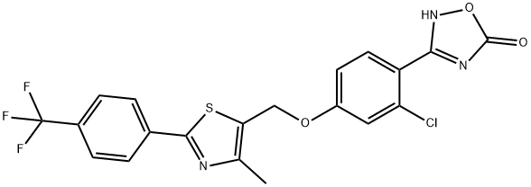 1,2,4-Oxadiazol-5(2H)-one, 3-[2-chloro-4-[[4-Methyl-2-[4-(trifluoroMethyl)phenyl]-5-thiazolyl]Methoxy]phenyl]- 结构式