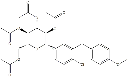 (2R,3R,4R,5S,6S)-2-(acetoxymethyl)-6-(4-chloro-3- (4-methoxybenzyl)phenyl)tetrahydro-2H-pyran-3,4,5-triyl triacetate|达格列净杂质24