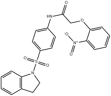 N-[4-(2,3-dihydro-1H-indol-1-ylsulfonyl)phenyl]-2-(2-nitrophenoxy)acetamide 结构式