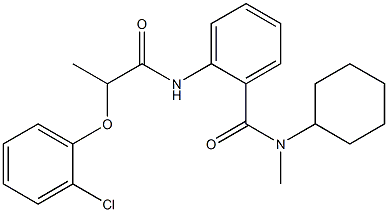 2-{[2-(2-chlorophenoxy)propanoyl]amino}-N-cyclohexyl-N-methylbenzamide,876121-90-3,结构式
