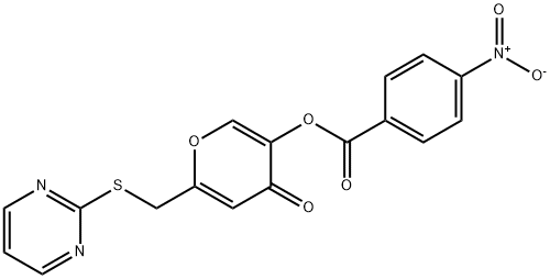 5-[(4-Nitrobenzoyl)oxy]-2-[(2-pyrimidinylthio)methyl]-4H-pyran-4-one Struktur