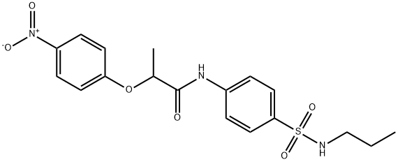 2-(4-nitrophenoxy)-N-{4-[(propylamino)sulfonyl]phenyl}propanamide,880584-35-0,结构式