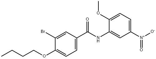 3-bromo-4-butoxy-N-(2-methoxy-5-nitrophenyl)benzamide,881576-36-9,结构式