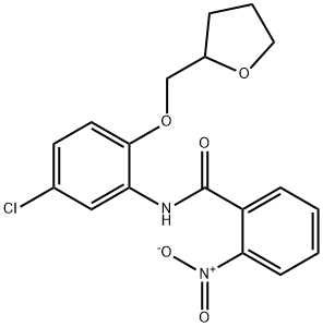 N-[5-chloro-2-(tetrahydro-2-furanylmethoxy)phenyl]-2-nitrobenzamide Struktur