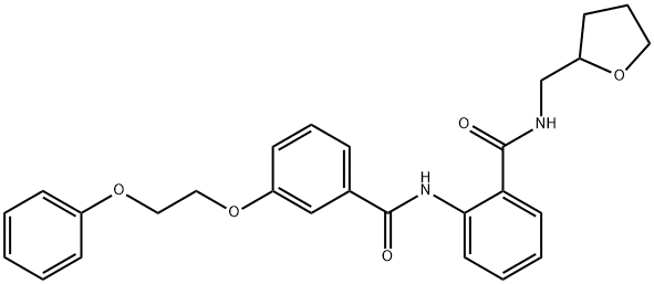 2-{[3-(2-phenoxyethoxy)benzoyl]amino}-N-(tetrahydro-2-furanylmethyl)benzamide,881591-67-9,结构式