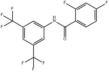 N-[3,5-bis(trifluoromethyl)phenyl]-2,4-difluorobenzamide 化学構造式