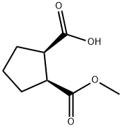 1,2-Cyclopentanedicarboxylic acid, 1-methyl ester, (1R,2S)-,88335-90-4,结构式