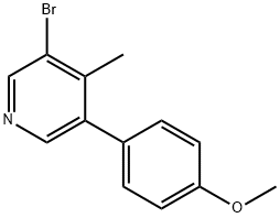 3-Bromo-5-(4-methoxyphenyl)-4-methylpyridine 化学構造式