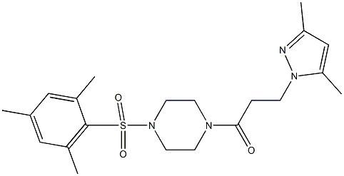 1-[3-(3,5-dimethyl-1H-pyrazol-1-yl)propanoyl]-4-(mesitylsulfonyl)piperazine|