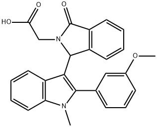 {1-[2-(3-methoxyphenyl)-1-methyl-1H-indol-3-yl]-3-oxo-1,3-dihydro-2H-isoindol-2-yl}acetic acid,892698-61-2,结构式