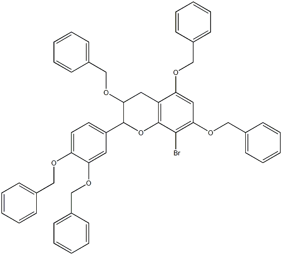 3,5,7-tris(benzyloxy)-2-[3,4-bis(benzyloxy)phenyl]-8-bromochromane Structure