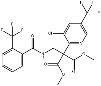 Dimethyl [3-chloro-5-(trifluoromethyl)pyridin-2-yl]({[2-(trifluoromethyl)benzoyl]amino}methyl)malonate,895525-76-5,结构式