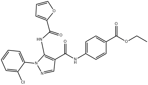 ethyl 4-({[1-(2-chlorophenyl)-5-(2-furoylamino)-1H-pyrazol-4-yl]carbonyl}amino)benzoate Structure