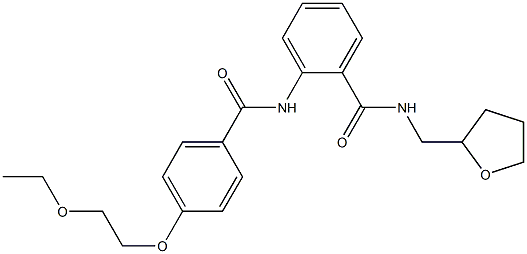 2-{[4-(2-ethoxyethoxy)benzoyl]amino}-N-(tetrahydro-2-furanylmethyl)benzamide Struktur