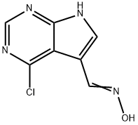 4-Chloro-7H-pyrrolo[2,3-d]pyrimidine-5-carbaldehyde oxime 化学構造式
