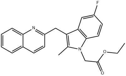 (5-fluoro-2-methyl-3-(quinolin-2-ylmethyl)-indol-1-yl)-acetic acid ethyl ester Structure