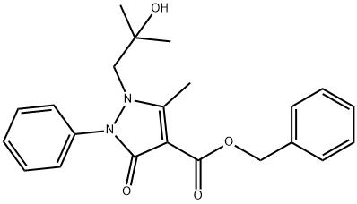 benzyl 1-(2-hydroxy-2-methylpropyl)-5-methyl-3-oxo-2-phenyl-2,3-dihydro-1H-pyrazole-4-carboxylate Struktur