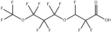 2,2,3-trifluoro-3-[1,1,2,2,3,3-hexafluoro-3-(trifluoromethoxy)propoxy]propanoic acid 化学構造式