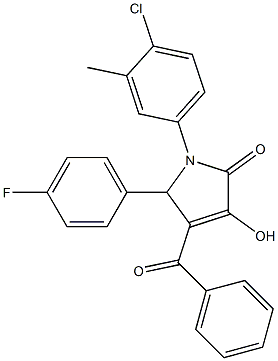 4-benzoyl-1-(4-chloro-3-methylphenyl)-5-(4-fluorophenyl)-3-hydroxy-1,5-dihydro-2H-pyrrol-2-one Structure