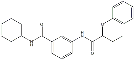 N-cyclohexyl-3-[(2-phenoxybutanoyl)amino]benzamide 化学構造式