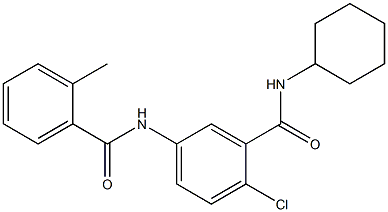 2-chloro-N-cyclohexyl-5-[(2-methylbenzoyl)amino]benzamide Struktur