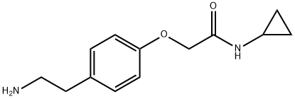 2-[4-(2-aminoethyl)phenoxy]-N-cyclopropylacetamide Struktur
