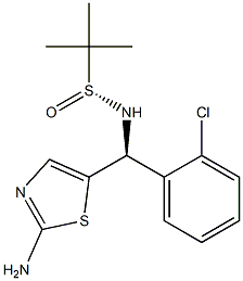 2-Propanesulfinamide, N-[(S)-(2-amino-5-thiazolyl)(2-chlorophenyl)methyl]-2-methyl-, [S(R)]- 结构式