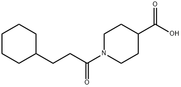 1-(3-cyclohexylpropanoyl)piperidine-4-carboxylic acid Struktur